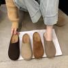 Zapatillas Medias Birkenstone 2025 Primavera y Otoño Nuevo Cuero Mate Suela Gruesa Birkenstone Moda Retro Zapatillas Baotou Aumento de Altura Interior para Mujer