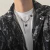 Gema preta Awn estrela europeia e americana hip hop Street colar meninos nicho design alto sentido meninas clavícula cadeia camisola cadeia cadeia
