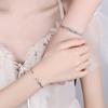 Pulsera de Pareja de Madera de Plata s925 Coreana Simple Moda Pulsera para Hombre y Mujer para Carta de Amor para Regalo de Día de San Valentín