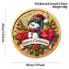 Pingente de Boneco de Neve de Madeira de Natal Transfronteiriço Artesanato Pendurado Decoração de Atmosfera de Natal Placa Redonda Placa de Porta