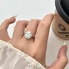 Anillo de Zirconia Best-Seller Transfronterizo de Amazon Diseño de Nicho Ins Elegante Versátil Alto Grado Abierto Anillo de Zirconia Desnudo