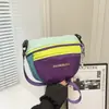 Bolso Cruzado de Hombro Único con Bloques de Color para Mujer, Bolso de Pecho Ligero Impermeable, Bolso Elegante con Múltiples Compartimentos para Teléfono Móvil, Bolso Casual Lindo