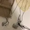 Colar Bolsa Longa Estilo Coreano Moda Design de Nicho Corrente de Pescoço Corrente de Lã Corrente para Clavícula Pingente Ins para Mulheres