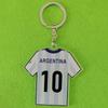 Producción y suministro de llavero de acrílico con colgante de camiseta de fútbol, placa de matrícula colgante, soporte de tarjeta de camiseta de estrella personalizado