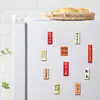 20 Piezas de Imanes Suaves para Refrigerador con Caracteres Chinos Antiguos Estilo Chino Bendiciones Tendencia Nacional Caligrafía Año Nuevo y Festival de Primavera Pegatinas Magnéticas Impermeables
