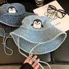 Chapéu de Pescador Cowboy Fofo para Primavera e Verão com Bordado, Design Versátil de Pinguim, Chapéu de Balde Simples Lavado para Proteger do Sol, Retrô