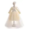 Outono e inverno meninas vestido de luxo leve high-end princesa vestido anfitrião de aniversário das crianças piano performance costume casaco pequeno