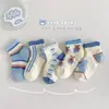 Calcetines de Verano para Niños, Calcetines Finos de Malla Transpirables, para Niños y Niñas, Calcetines de Osito de Peluche, Calcetines de Estudiante de Dibujos Animados, para Bebé