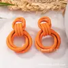 Nuevos Pendientes Geométricos con Pintura en Spray Tridimensionales de Diseño Vintage Pendientes de Aro de Lujo Ligero Europeos y Americanos Pendientes Transfronterizos para Mujeres