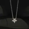 Conoce la Suerte|Collar Clásico de Trébol de Cuatro Hojas con Diamantes Collar de Trébol de Cuatro Hojas con Mini Diamantes Accesorio Versátil