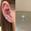 Lindo Brinco de Osso da Orelha Sino Amor Fofo Delicado Brincos de Saturno Feminino Versátil Elegante Parafuso de Osso da Orelha