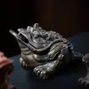 Yixing chá de areia roxa animal de estimação sorte ouro sapo ornamentos artesanais três pernas ouro sapo escultura chá acessórios artesanato atacado