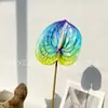 Flor artificial de palma vermelha pequena 3D flor falsa flor de plástico planta de decoração de interiores planta verde adereços de flor de casamento fotografia atacado