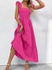 Exportación Transfronteriza Ropa Europea y Americana Amazon Moda Verano 2025 Color Sólido Espalda Descubierta Falda Larga Elegante Vestido de Dobladillo Amplio