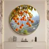 2025 Nuevo Estilo Pintura Colgante Redonda Deseos de Caqui Nuevo Estilo Chino Pared Frontal de Entrada Pintura Decorativa para Vestíbulo Pintura para Mesita de Noche de Dormitorio