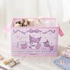 Cesta de almacenamiento de cosméticos Sanrio, tocador, caja de almacenamiento de dibujos animados Kulomi, caja de almacenamiento plegable para artículos diversos