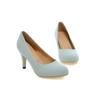 Zapatos de Primavera y Otoño de Suela Baja Estilo Europeo y Americano Simple Zapatos de Comercio Exterior Tacones Gruesos Altos Zapatos Profesionales para Mujer D373