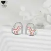 Pendientes de Plata de Ley S925 con Pasador Chapado en Oro Real, Pequeños Dinosaurios Lindos para Mujer, Diseño de Nicho, Pendientes de Alta Gama, Accesorios Personalizados para Orejas