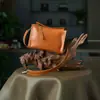Nueva Bolsa de Moda Cuero Curtido Vegetal Capa Superior Piel de Vaca Bolso para Mujer Bolso Cruzado de Cuero Genuino Cuero de Yeso Bolso Vintage Tipo Almohada 832