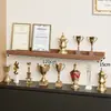 Estante de exhibición de pared de honor, estante recto de montaje en pared, estante de empresa para exhibir trofeos, certificados, medallas, estante de almacenamiento de montaje en pared