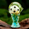 Chaveiros de Areia Líquida Acrílica para Atacado para a Copa do Mundo, Peças Decorativas Criativas com Design da Taça da Fifa e Bola de Futebol, Fornecimento Direto do Fabricante