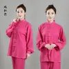Ropa de Tai Chi de producción y venta propia, lino algodón lino bordado para mujer primavera otoño verano hombres de mediana edad y mayores ropa de práctica pantalones longitud corta