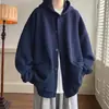 Suéter Cardigan Waffe de Veludo Cotelê Japonês Masculino Primavera e Outono Cor Sólida Com Capuz Solto Tendência Marca Jaqueta Jaqueta de Casal
