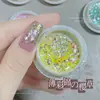 Nuevo juego de polvo ópalo para decoración de uñas estilo japonés de 6 colores, popular polvo de brocado nube fantasía aurora, polvo de terciopelo de nieve iridiscente