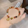 Estilo Lujo Ligero Exquisito Pulsera de Zirconia con Perlas Diseño de Nicho Nuevo Estilo Chino Colgante de Calabaza Retro Pulsera de Gama Alta