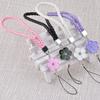 Três peças de telefone móvel de pulso cordão curto Trevo tecido caso de telefone cordão flor enfeites curtos mochila
