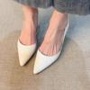 Sapatos de Salto Alto Versáteis para Mulheres 2026 Primavera/Verão Novos Slip-On Retrô Profissionais de Trabalho Bico Fino Raso Elegantes Sapatos de Salto Único