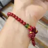 Pulsera Roja de Hilo del Año Zodiacal para Mujer, Pulsera de Cuentas Estilo Chino, Atrae Riqueza, Buena Suerte, Colgante de Seguridad, Calabaza, Joyería de Bolsa de la Suerte