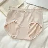 Calcinhas Femininas Seamless de Cintura Média Estilo Japonês para o Verão, Levanta Bumbum, Controle de Barriga, Respiráveis, Anti-Exposição, Forro de Seda Amora, Confortáveis Calcinhas Triângulo para Mulheres