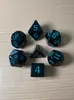 Conjunto de Dados Poliédricos D&D com Padrão de Mármore, Cores Misturadas, Transparente, D4D6D8D10D12D20 Lados, Tabuleiro Coc para Jogos de Tabuleiro, Conjunto de Sete Peças