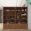 Painel Ecológico de Madeira Maciça Armário de Vinho de Parede Sala de Estar Armazenamento Vitrine Rack de Vinho Comercial Novo 2024 Casa Nova Chinoiserie