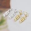 Novos acessórios de pingente em prata S925 prata lisa banhado a ouro estilo coreano Micro cravejado zircônia folhas pingente de pulseira diy