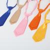 En stock corbata infantil de doble capa corbata infantil de color liso poliéster seda actuación de equipo corbata pequeña fabricante de corbatas Shengzhou