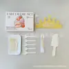 Caixa de presente com conjunto de louças de aniversário, conjunto de cinco peças, pratos de papel para padarias e confeitarias, combinação de talheres e pratos descartáveis