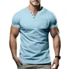 Venta caliente transfronteriza de Temu 2026 verano nuevo camisa casual para hombre cuello en V moda corte ajustado manga corta moderna