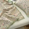 Conjunto de Colcha Acolchoada de Algodão e Linho Lavada em Alta Temperatura Novo para Primavera e Verão Conjunto de Três Peças Colcha 100% Algodão Classe A Peça Única Capa de Edredom Fresca e Simples