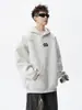 Sudadera con Capucha Bordada de Peso Pesado para Hombre, Estilo High Street Otoño e Invierno, Sudadera Informal Genial para Pareja, Sudadera con Capucha de Diseño de Marca de Moda