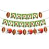 Bandera de cumpleaños de rugby transfronterizo, decoración para fiesta temática de fútbol americano, decoración para tartas, complemento para venta al por mayor