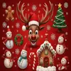 Amazon Transfronterizo Nuevos Manteles Individuales de Lino para Celebraciones Festivas, Árbol de Navidad, Muñeco de Nieve, Estampados Divertidos