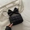 Ropa Nueva de Algodón Otoño e Invierno Bolso Nube Nicho Lazo Bolso de Mano Único para Mujer Gran Capacidad Bolso Burbuja Plisado