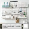 Estante de Almacenamiento para Tablero Perforado sin Taladro Accesorios Ganchos Caja de Almacenamiento de Escritorio y Pared Estante de Exhibición Clavos para Colgar