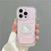 Funda de Teléfono Musical de Gato Linda Estilo Ins Adecuada para Apple 16, iPhone 15Pm, Hilo de Plumas 17, Soporte de Espejo 18