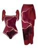 Amazon 2023 Europeia e Americana Nova Edição Fixa Impressa Duas Peças One-Piece Swimsuit Conservador Coberto Hip Skirt Spot Swimsuit