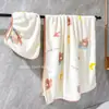 Toalla de Baño Absorbente y que no suelta pelusa para Pareja Estudiante, Gorro para Secar el Cabello, Set de Tres Piezas, Linda Toalla de Baño de Oso para Mujer