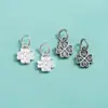 Plata de Ley S925 Colgante de Trébol de Cuatro Hojas Atractor de Fortuna, Paz y Alegría Pulsera de Cuerda Hecha a Mano DIY Colgante de Pulsera
