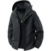 Jaqueta Masculina Nova Outono/Inverno 2026, Jaqueta Espessa à Prova de Vento e Impermeável com Forro de Fleece, Roupas de Trabalho Masculinas